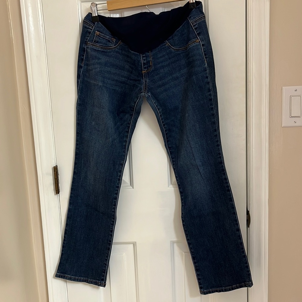 Full Panel Size Petite Medium Indigo Blue for Motherhood Maternity Jeans